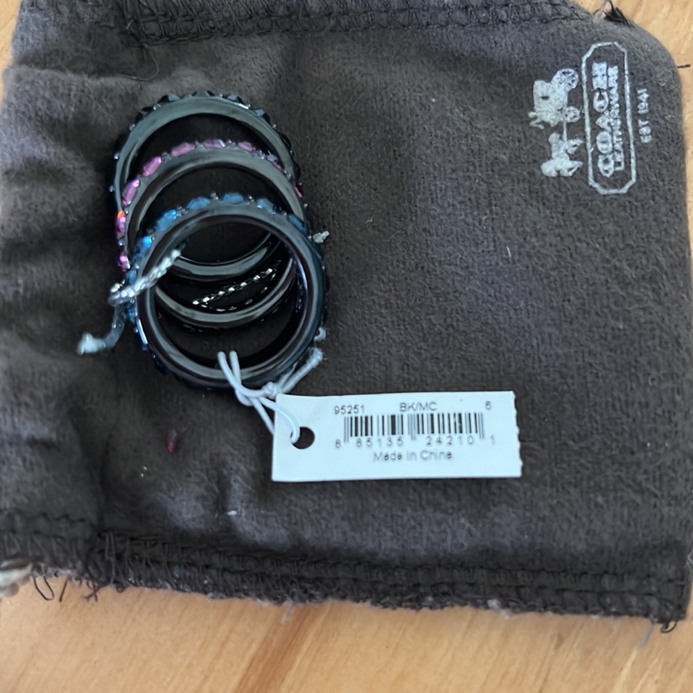 Coach Black And Pink Stackable Ring Set - image 3
